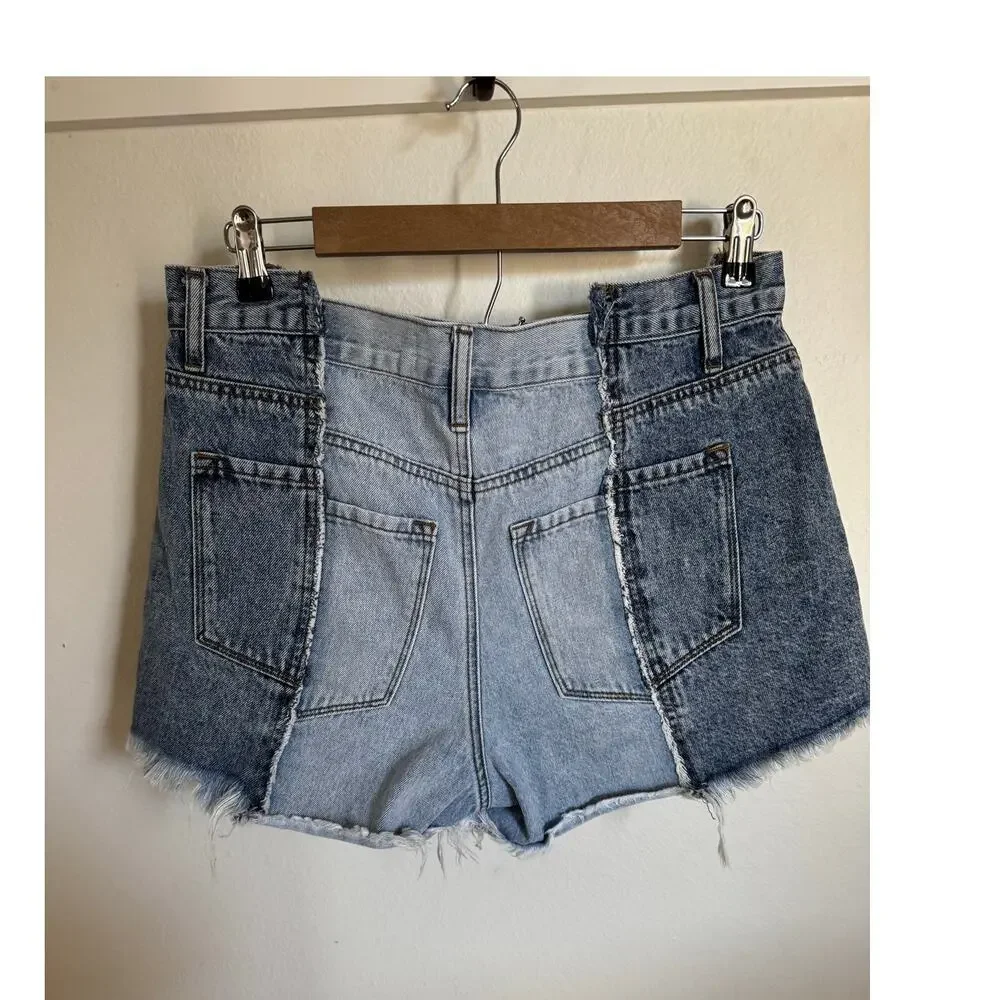 Flying Monkey Two-Tone Denim Shorts Cut-Offs Size‎ 28 Women's